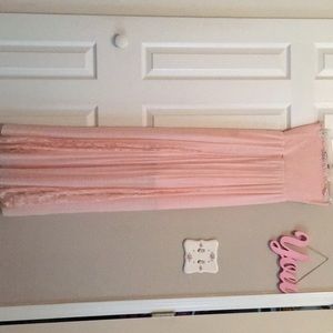 Pink strapless floor length dress